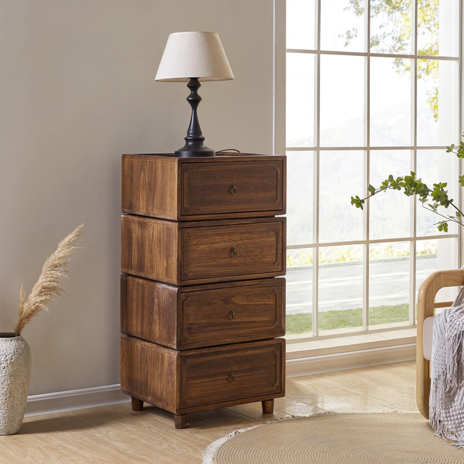 Peggie Transitional Farmhouse Combination Nightstand(Multiple Unit Options)