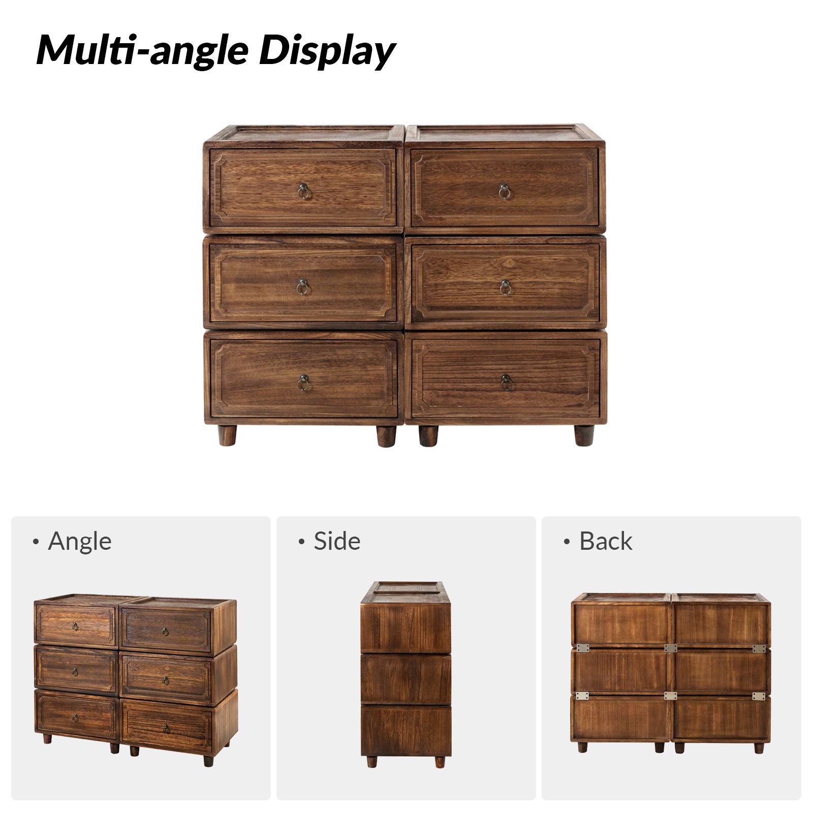 Peggie Transitional Farmhouse Combination Nightstand(Multiple Unit Options)