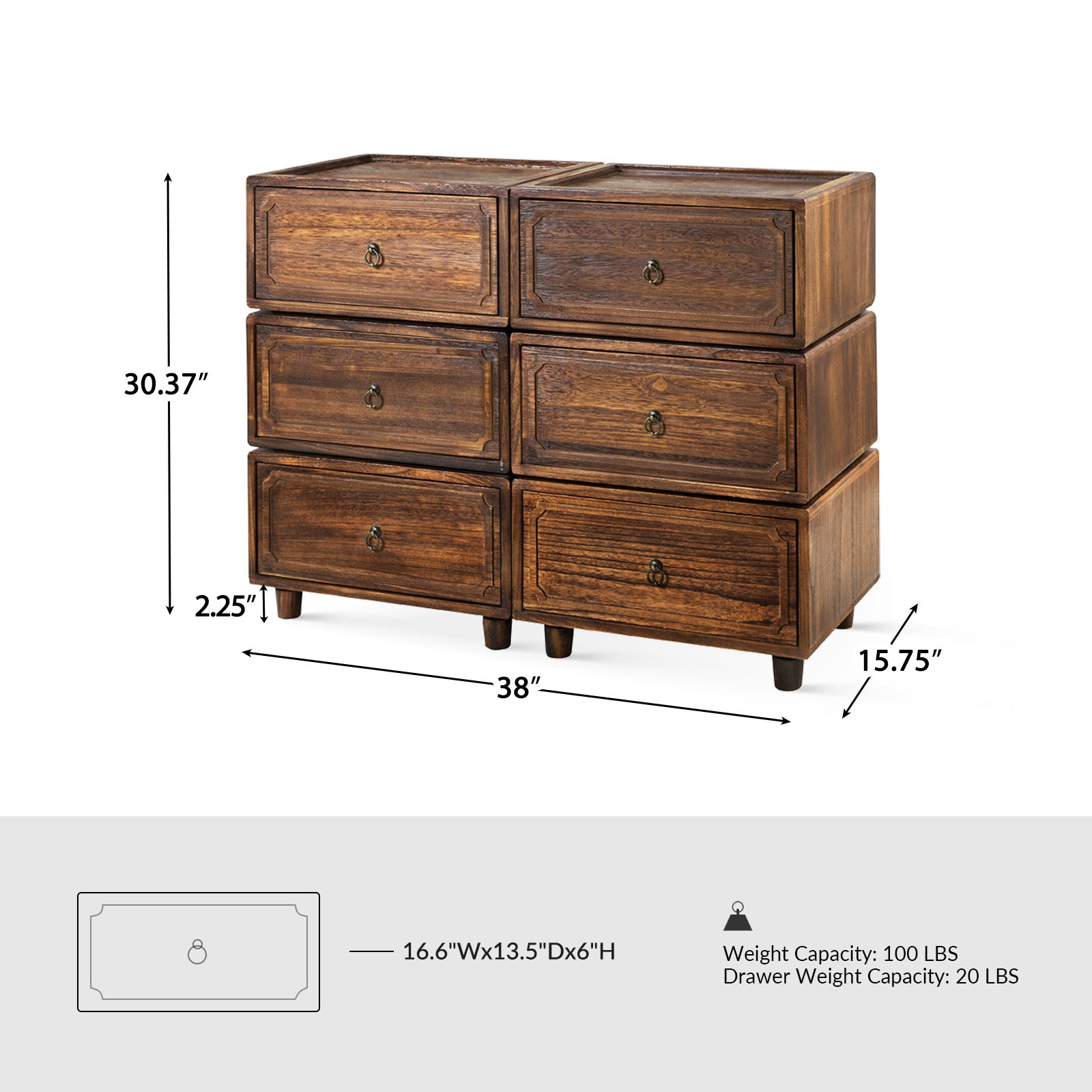 Peggie Transitional Farmhouse Combination Nightstand(Multiple Unit Options)