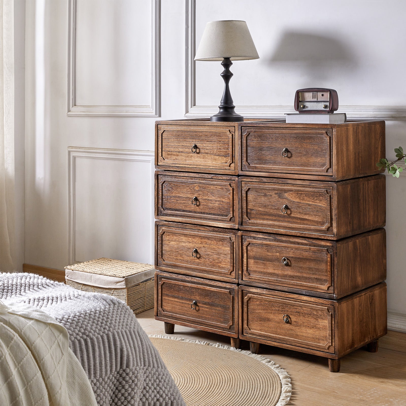 Peggie Transitional Farmhouse Combination Nightstand(Multiple Unit Options)