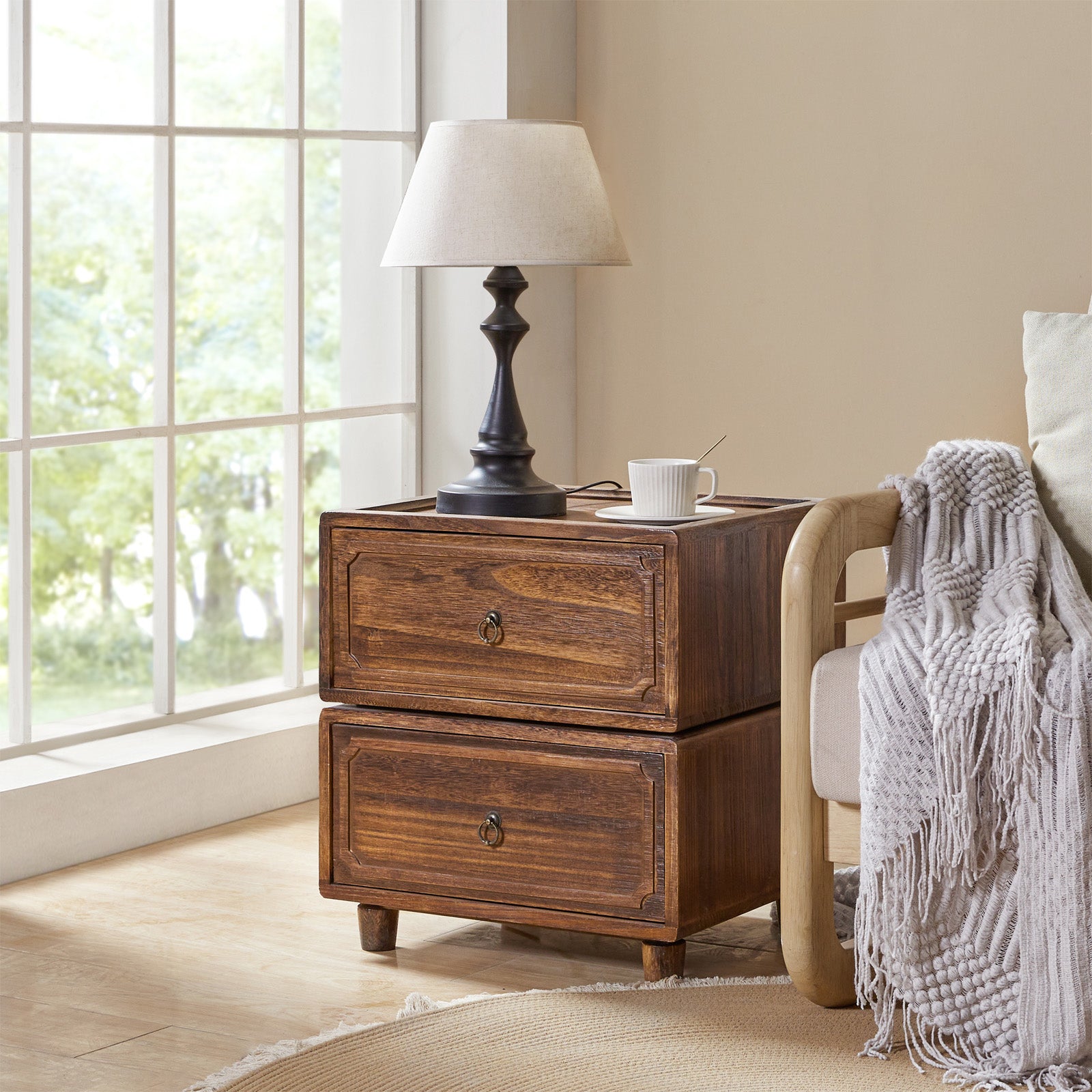 Peggie Transitional Farmhouse Combination Nightstand(Multiple Unit Options)