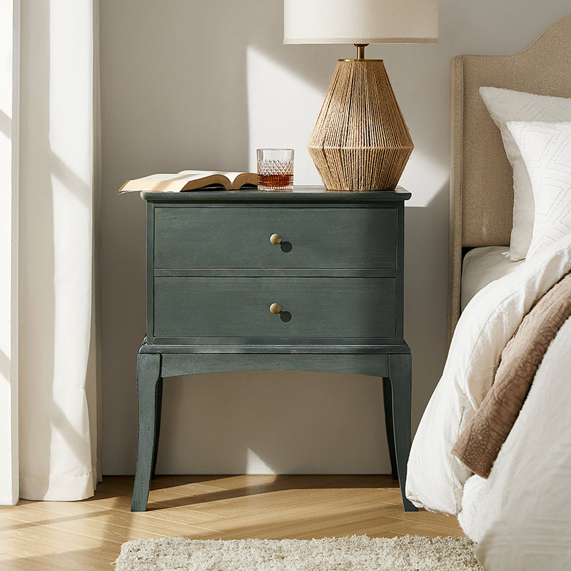 Dominique 28"Tall Solid Wood Nightstand with Hidden Outlet