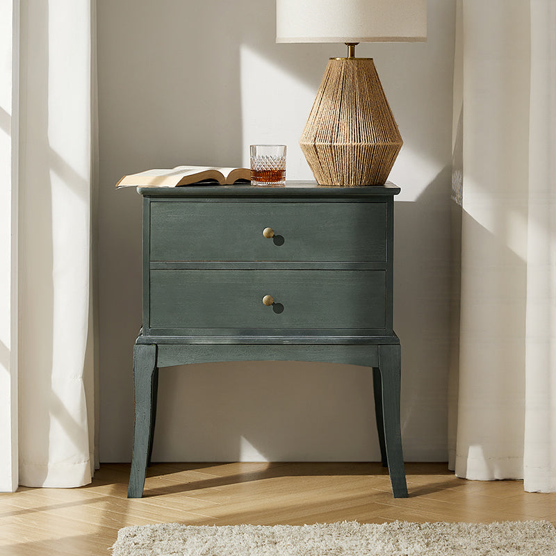 Dominique 28" Tall Solid Wood End Table with Hidden Outlet