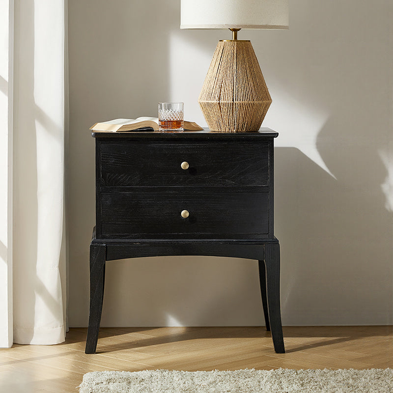 Dominique 28" Tall Solid Wood End Table with Hidden Outlet