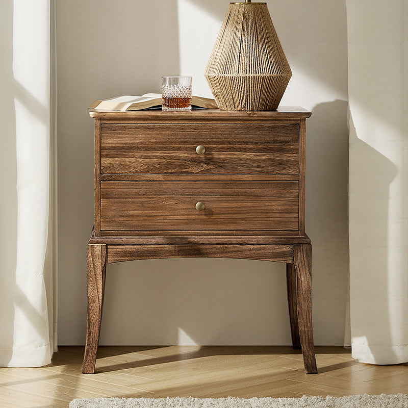 Dominique 28" Tall Solid Wood End Table with Hidden Outlet