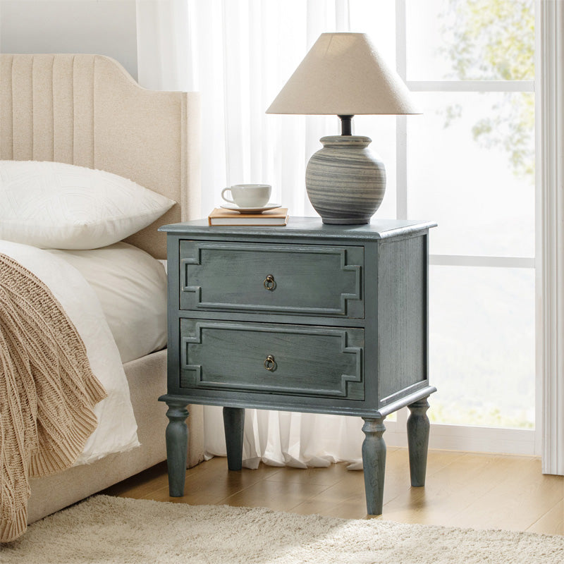 Joah 28"Tall Farmhouse 2-Drawer Nightstand with Built-in Charging