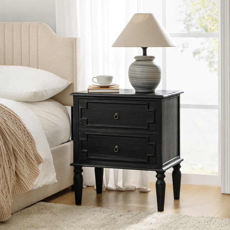 Joah 28"Tall Farmhouse 2-Drawer Nightstand with Built-in Charging