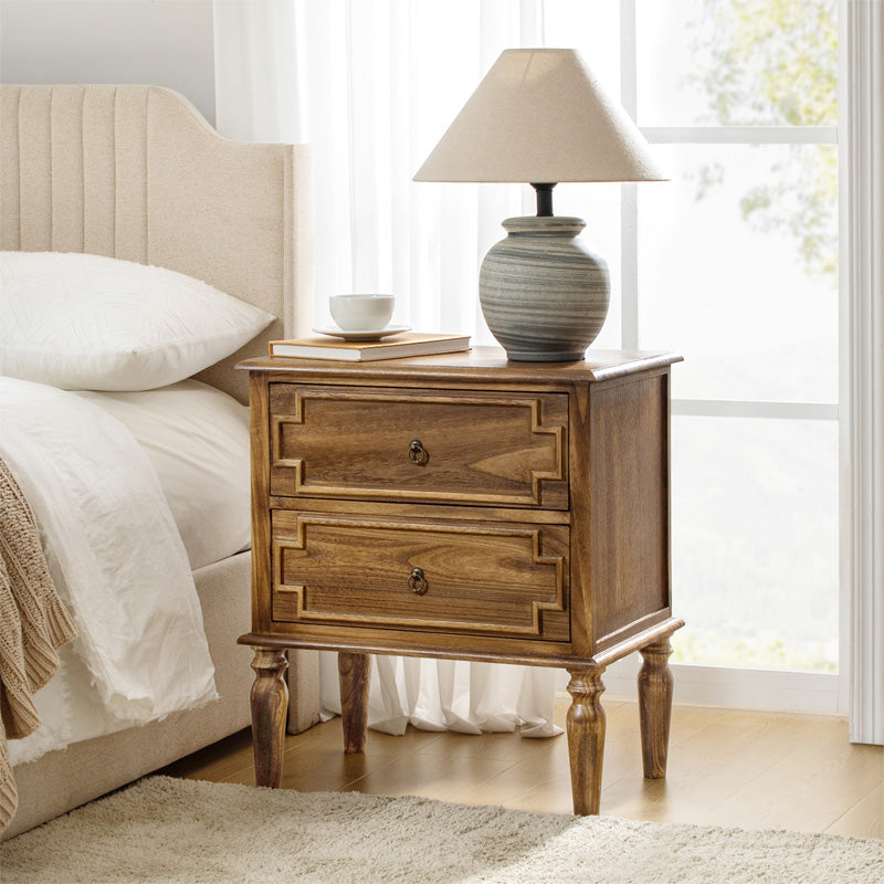 Joah 28"Tall Farmhouse 2-Drawer Nightstand with Built-in Charging