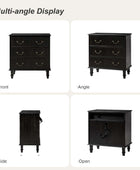 Galatea 3-Drawer Rustic Nightstand with Charging Station(Optional Types)