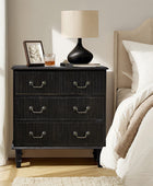 Galatea 3-Drawer Rustic Nightstand with Charging Station