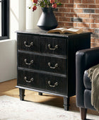 Galatea 3-Drawer Rustic Nightstand with Charging Station