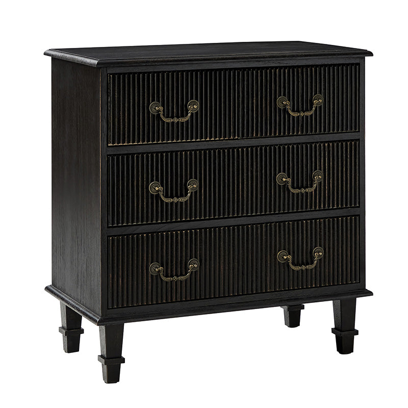 Galatea 3-Drawer Rustic Nightstand with Charging Station