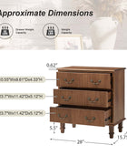 Galatea 3-Drawer Rustic Nightstand with Charging Station(Optional Types)