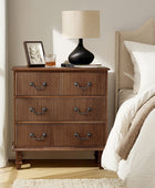 Galatea 3-Drawer Rustic Nightstand with Charging Station(Optional Types)
