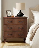 Galatea 3-Drawer Rustic Nightstand with Charging Station(Optional Types)
