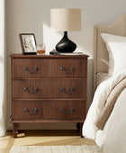 Galatea 3-Drawer Rustic Nightstand with Charging Station