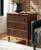 Galatea 3-Drawer Rustic Nightstand with Charging Station