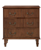 Galatea 3-Drawer Rustic Nightstand with Charging Station