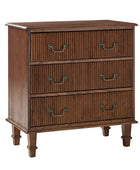 Galatea 3-Drawer Rustic Nightstand with Charging Station