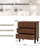 Galatea 3-Drawer Rustic Nightstand with Charging Station