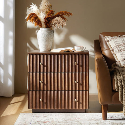 Camille Solid Wood End Table with Drawers