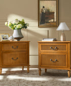 Farmhouse Solid Wood Nightstand (Optional Types)