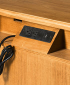 Farmhouse Solid Wood End Table with Fluted Drawer(Optional Types)