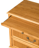 Farmhouse Solid Wood End Table with Fluted Drawer(Optional Types)