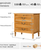 Farmhouse Solid Wood End Table with Fluted Drawer(Optional Types)