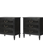 Farmhouse Solid Wood End Table with Fluted Drawer(Optional Types)