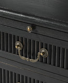 Farmhouse Solid Wood End Table with Fluted Drawer(Optional Types)