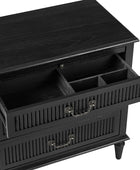 Farmhouse Solid Wood End Table with Fluted Drawer(Optional Types)