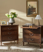 Farmhouse Solid Wood End Table with Fluted Drawer(Optional Types)