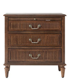 Farmhouse Solid Wood End Table with Fluted Drawer(Optional Types)