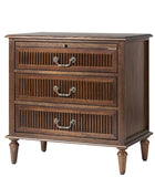 Farmhouse Solid Wood End Table with Fluted Drawer(Optional Types)