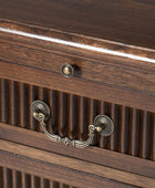 Farmhouse Solid Wood End Table with Fluted Drawer(Optional Types)