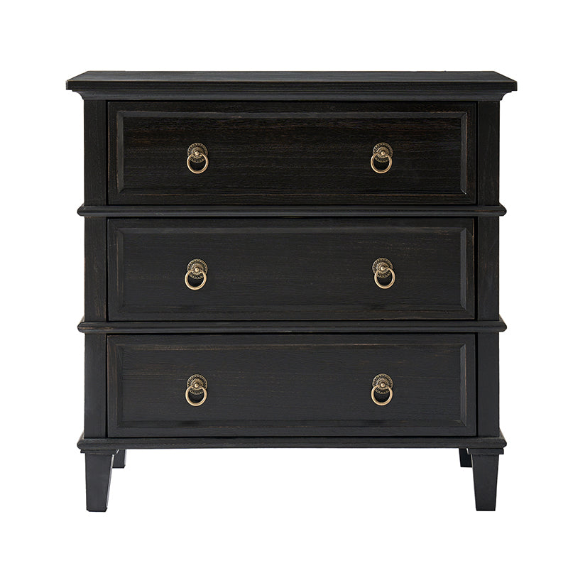 Jules Classic Solid Wood 3-Drawer Nightstand with USB Ports
