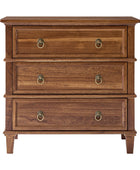 Jules Classic Solid Wood 3-Drawer Nightstand with USB Ports