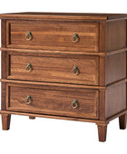 Jules Classic Solid Wood 3-Drawer Nightstand with USB Ports