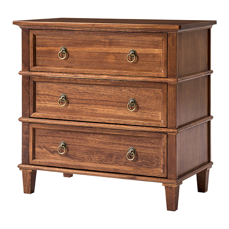 Jules Classic Solid Wood 3-Drawer Nightstand with USB Ports