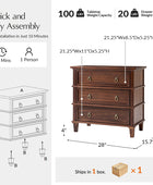 Jules Classic Solid Wood 3-Drawer End Table with USB Ports