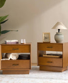 Yoel Hidden Drawer Nightstand with Built-in Outlets(Optional Types)