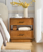 Yoel Hidden Drawer Nightstand with Built-in Outlets(Optional Types)