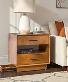 Yoel Hidden Drawer Nightstand with Built-in Outlets(Optional Types)