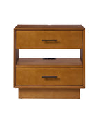 Yoel Hidden Drawer Nightstand with Built-in Outlets(Optional Types)