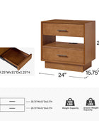 Yoel Hidden Drawer Nightstand with Built-in Outlets(Optional Types)