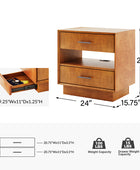 Yoel Hidden Drawer Nightstand with Built-in Outlets