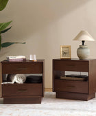 Yoel Hidden Drawer Nightstand with Built-in Outlets(Optional Types)