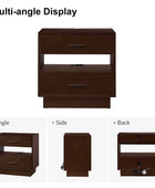 Yoel Hidden Drawer Nightstand with Built-in Outlets(Optional Types)