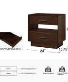 Yoel Hidden Drawer Nightstand with Built-in Outlets(Optional Types)